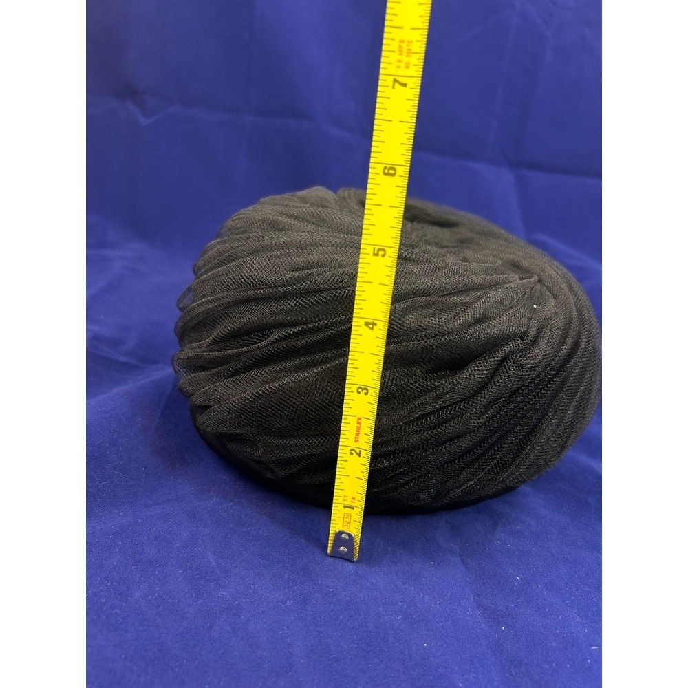 Vintage 1960s Holt Renfrew Black Draped Hat Turban Style Textured Minimalist Hat - Picture 7 of 9